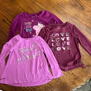 3 long sleeve t shirts 2 are jumping beans brand and 1 is old navy brand